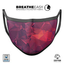 Dark Pink Geometric V19 - Made in USA Mouth Cover Unisex Anti-Dust Cotton Blend Reusable & Washable Face Mask with Adjustable Sizing for Adult or Child