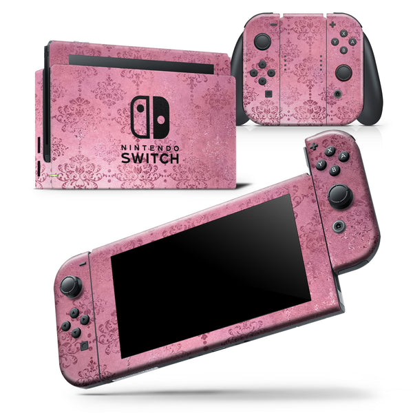 Dark Pink Royal Over Pattern - Skin Wrap Decal for Nintendo Switch Lite Console & Dock - 3DS XL - 2DS - Pro - DSi - Wii - Joy-Con Gaming Controller