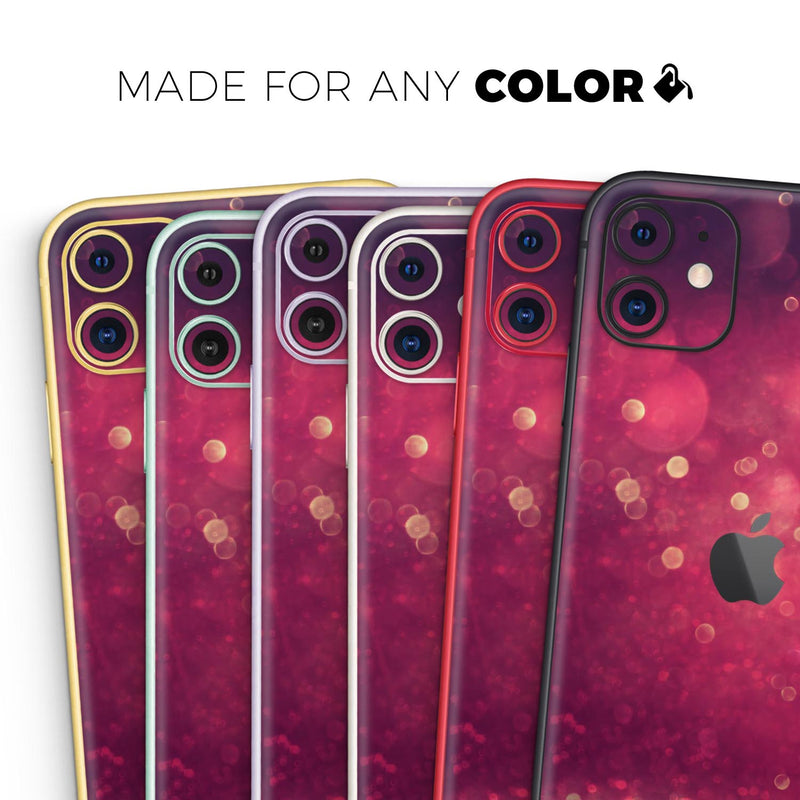 Dark Pink Shimmering Orbs of Light - Skin-Kit compatible with the Apple iPhone 13, 13 Pro Max, 13 Mini, 13 Pro, iPhone 12, iPhone 11 (All iPhones Available)