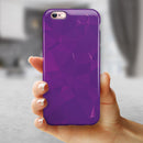 Dark Purple Geometric V15 iPhone 6/6s or 6/6s Plus 2-Piece Hybrid INK-Fuzed Case