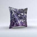 Dark Purple Light Arrays with Glowing Vines Ink-Fuzed Decorative Throw Pillow