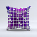 Dark Purple Squares Pattern Ink-Fuzed Decorative Throw Pillow