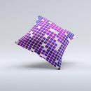 Dark Purple Squares Pattern Ink-Fuzed Decorative Throw Pillow