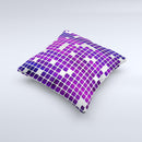 Dark Purple Squares Pattern Ink-Fuzed Decorative Throw Pillow