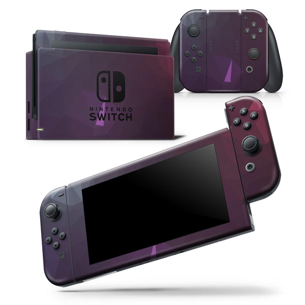 Dark Purple and Pink Geometric Shapes - Skin Wrap Decal for Nintendo Switch Lite Console & Dock - 3DS XL - 2DS - Pro - DSi - Wii - Joy-Con Gaming Controller