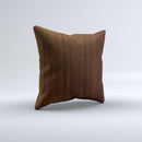 Dark Quartered Wood ink-Fuzed Decorative Throw Pillow