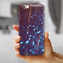 Dark Radient Orbs of Blue with Streaks iPhone 6/6s or 6/6s Plus 2-Piece Hybrid INK-Fuzed Case