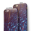 Dark Radient Orbs of Blue with Streaks iPhone 6/6s or 6/6s Plus 2-Piece Hybrid INK-Fuzed Case