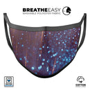 Dark Radient Orbs of Blue with Streaks - Made in USA Mouth Cover Unisex Anti-Dust Cotton Blend Reusable & Washable Face Mask with Adjustable Sizing for Adult or Child