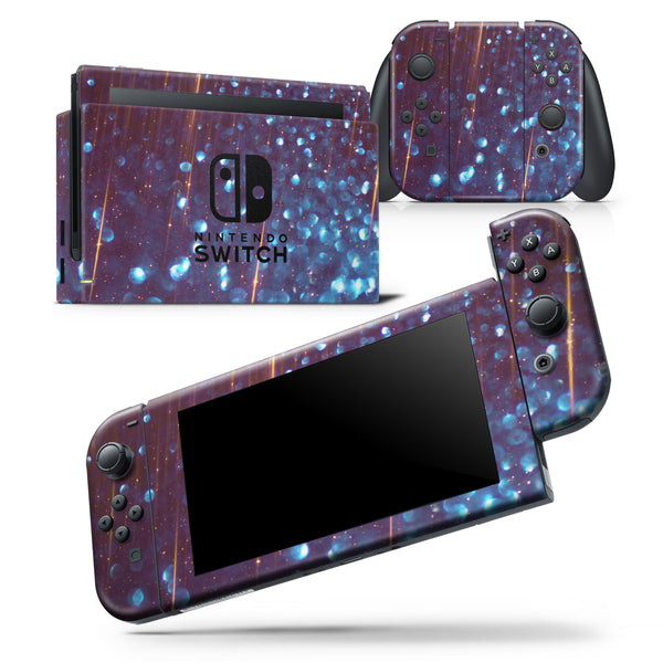 Dark Radient Orbs of Blue with Streaks - Skin Wrap Decal for Nintendo Switch Lite Console & Dock - 3DS XL - 2DS - Pro - DSi - Wii - Joy-Con Gaming Controller