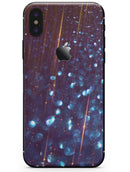 Dark Radient Orbs of Blue with Streaks - iPhone X Skin-Kit