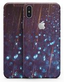 Dark Radient Orbs of Blue with Streaks - iPhone X Skin-Kit