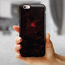 Dark Red Geometric Triangles iPhone 6/6s or 6/6s Plus 2-Piece Hybrid INK-Fuzed Case
