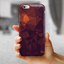 Dark Red Geometric V15 iPhone 6/6s or 6/6s Plus 2-Piece Hybrid INK-Fuzed Case