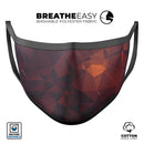 Dark Red Geometric V15 - Made in USA Mouth Cover Unisex Anti-Dust Cotton Blend Reusable & Washable Face Mask with Adjustable Sizing for Adult or Child