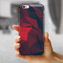 Dark Red Geometric V16 iPhone 6/6s or 6/6s Plus 2-Piece Hybrid INK-Fuzed Case