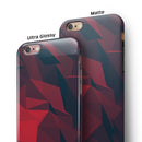 Dark Red Geometric V16 iPhone 6/6s or 6/6s Plus 2-Piece Hybrid INK-Fuzed Case