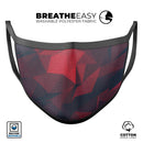 Dark Red Geometric V16 - Made in USA Mouth Cover Unisex Anti-Dust Cotton Blend Reusable & Washable Face Mask with Adjustable Sizing for Adult or Child