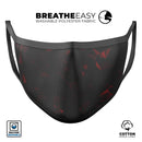 Dark Red Geometric V2 - Made in USA Mouth Cover Unisex Anti-Dust Cotton Blend Reusable & Washable Face Mask with Adjustable Sizing for Adult or Child
