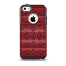 Dark Red Highlighted Lace Pattern Skin for the iPhone 5c OtterBox Commuter Case