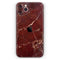 Dark Red Natural Marble Surface // Skin-Kit compatible with the Apple iPhone 14, 13, 12, 12 Pro Max, 12 Mini, 11 Pro, SE, X/XS + (All iPhones Available)