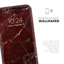 Dark Red Natural Marble Surface // Skin-Kit compatible with the Apple iPhone 14, 13, 12, 12 Pro Max, 12 Mini, 11 Pro, SE, X/XS + (All iPhones Available)