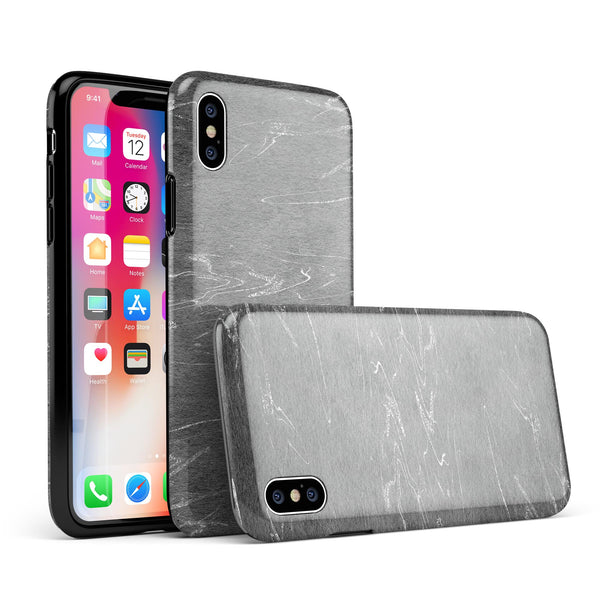 Dark Silver Marble Swirl V8 - iPhone X Swappable Hybrid Case