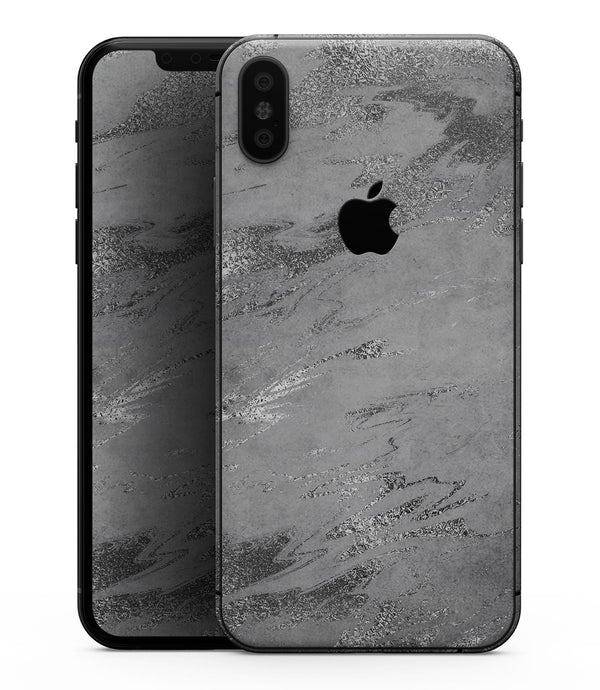 Dark Silver Marble Swirl V9 - iPhone XS MAX, XS/X, 8/8+, 7/7+, 5/5S/SE Skin-Kit (All iPhones Available)