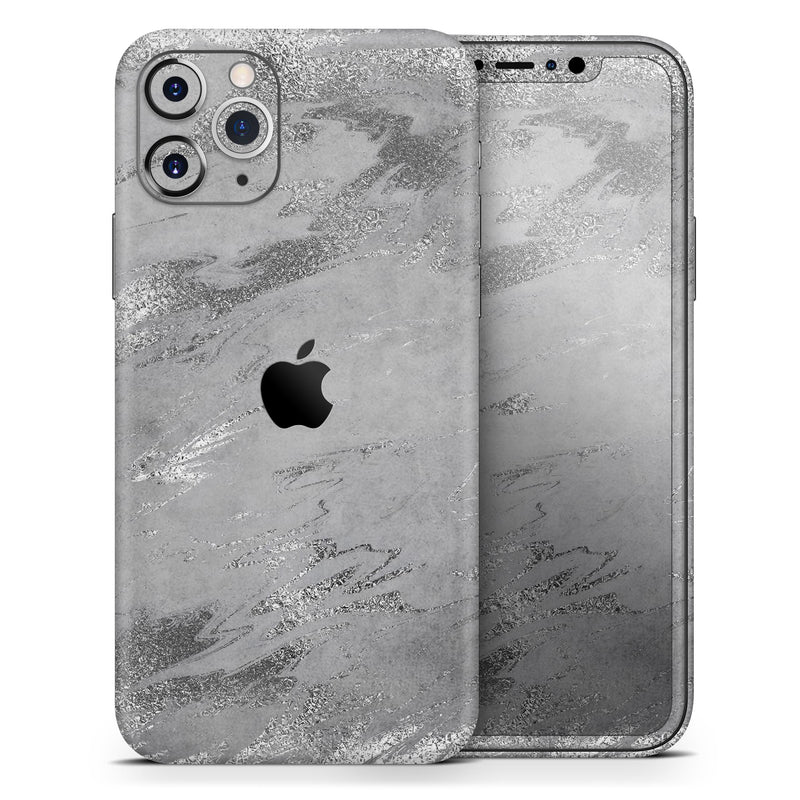Dark Silver Marble Swirl V9 - Skin-Kit compatible with the Apple iPhone 13, 13 Pro Max, 13 Mini, 13 Pro, iPhone 12, iPhone 11 (All iPhones Available)