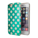 Dark Teal and White Polka Dots Pattern iPhone 6/6s or 6/6s Plus 2-Piece Hybrid INK-Fuzed Case