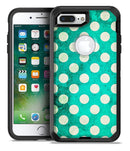 Dark Teal and White Polka Dots Pattern - iPhone 7 Plus/8 Plus OtterBox Case & Skin Kits