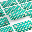 Dark Teal and White Polka Dots Pattern - Premium Protective Decal Skin-Kit for the Apple Credit Card