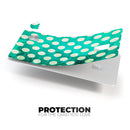 Dark Teal and White Polka Dots Pattern - Premium Protective Decal Skin-Kit for the Apple Credit Card
