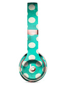 Dark Teal and White Polka Dots Pattern Full-Body Skin Kit for the Beats by Dre Solo 3 Wireless Headphones