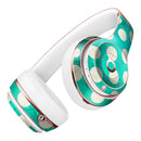 Dark Teal and White Polka Dots Pattern Full-Body Skin Kit for the Beats by Dre Solo 3 Wireless Headphones
