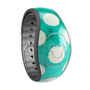 Dark Teal and White Polka Dots Pattern - Decal Skin Wrap Kit for the Disney Magic Band