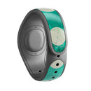 Dark Teal and White Polka Dots Pattern - Decal Skin Wrap Kit for the Disney Magic Band
