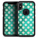 Dark Teal and White Polka Dots Pattern - Skin Kit for the iPhone OtterBox Cases
