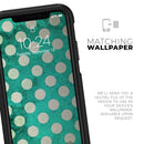 Dark Teal and White Polka Dots Pattern - Skin Kit for the iPhone OtterBox Cases