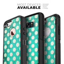 Dark Teal and White Polka Dots Pattern - Skin Kit for the iPhone OtterBox Cases