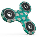 Dark Teal and White Polka Dots Pattern Full-Body Fidget Spinner Skin-Kit