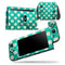 Dark Teal and White Polka Dots Pattern - Skin Wrap Decal for Nintendo Switch Lite Console & Dock - 3DS XL - 2DS - Pro - DSi - Wii - Joy-Con Gaming Controller