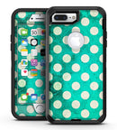 Dark Teal and White Polka Dots Pattern - iPhone 7 Plus/8 Plus OtterBox Case & Skin Kits