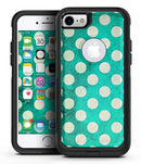 Dark Teal and White Polka Dots Pattern - iPhone 7 or 8 OtterBox Case & Skin Kits