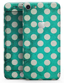 Dark Teal and White Polka Dots Pattern - Skin-kit for the iPhone 8 or 8 Plus
