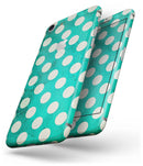 Dark Teal and White Polka Dots Pattern - Skin-kit for the iPhone 8 or 8 Plus