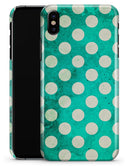 Dark Teal and White Polka Dots Pattern - iPhone X Clipit Case