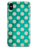 Dark Teal and White Polka Dots Pattern - iPhone X Clipit Case