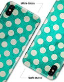 Dark Teal and White Polka Dots Pattern - iPhone X Clipit Case