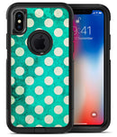Dark Teal and White Polka Dots Pattern - iPhone X OtterBox Case & Skin Kits
